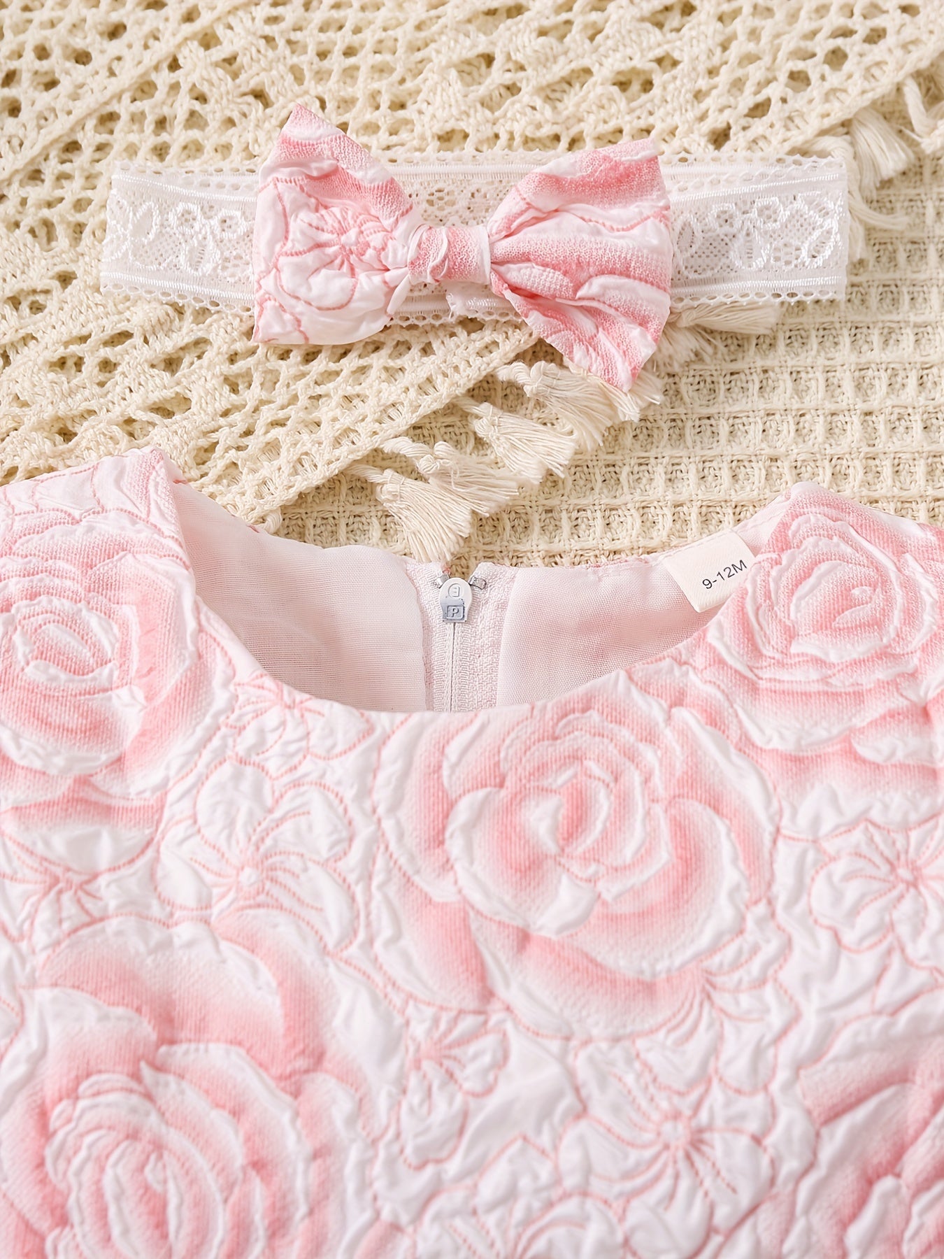 Sweet Girls Floral Graphic Pleated Puffy Dress Baby Casual Dress