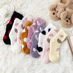 10 Pairs Women's Warm Fuzzy Socks Non Skid Fluffy Slippers