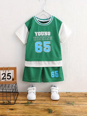 Boys Winning Number 65 Casual Outfit Round Neck T shirt & Shorts