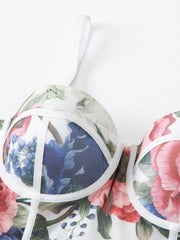 Floral Print Cami Corset Bustier Push Up Tummy Control Slimmer Body Shaper