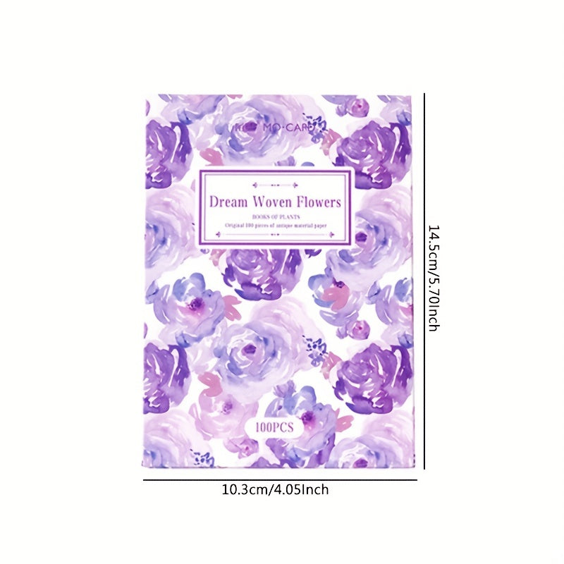 100sheets Lightweight Paper Retro Material Paper Book Book Of Plants Series
