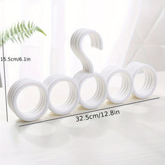 6pcs Scarf Rack Organizer Hanger Space Saving Wardrobe Hanger