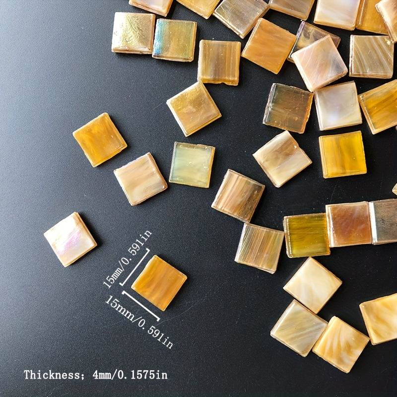 50pcs Light Brown Hot Melt Ice Jade Mosaic DIY Decoration Art