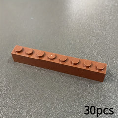 30pcs 1x8 Building Block Parts Compatible MOC 3008 for Boys and Girls Over 6