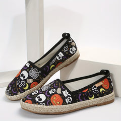 Women's Halloween Slip-On Walking Shoes Ghost Pumpkin Skull