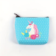 Cartoon Unicorn Zipper Wallet Coin Purse for Outdoor Traveling