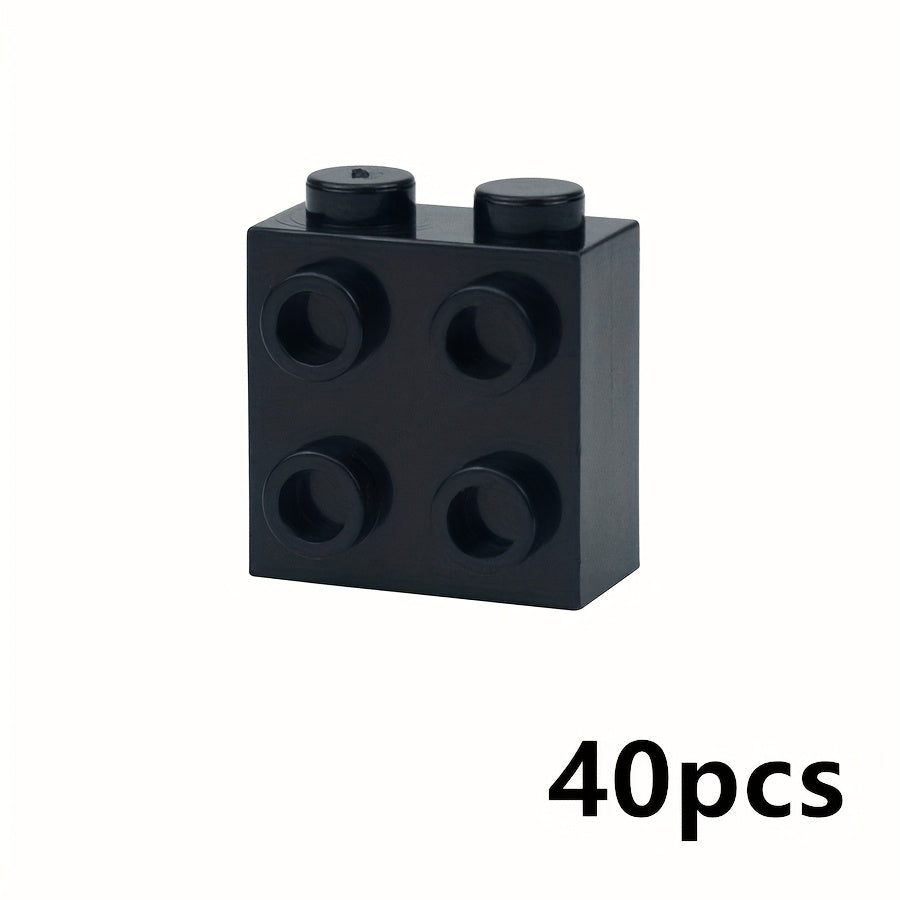 40pcs DIY Thick Bricks 1X2X1 2 3 with Studs on 1 Side Knobs Building Blocks
