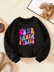 Girls' DEAR SANTA Print Sweatshirt Long Sleeve Pullovers