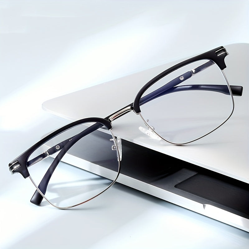 Semi Rimless Men's Glasses Protective Glasses For Reading Office Games
