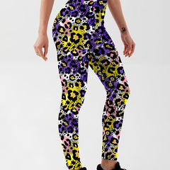 Leopard Print Yoga Sports Leggings High Stretch Running Workout Gym Tight Pants