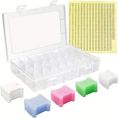 150pc Colorful Plastic Thread Spools Organizer Set with 24 Compartments