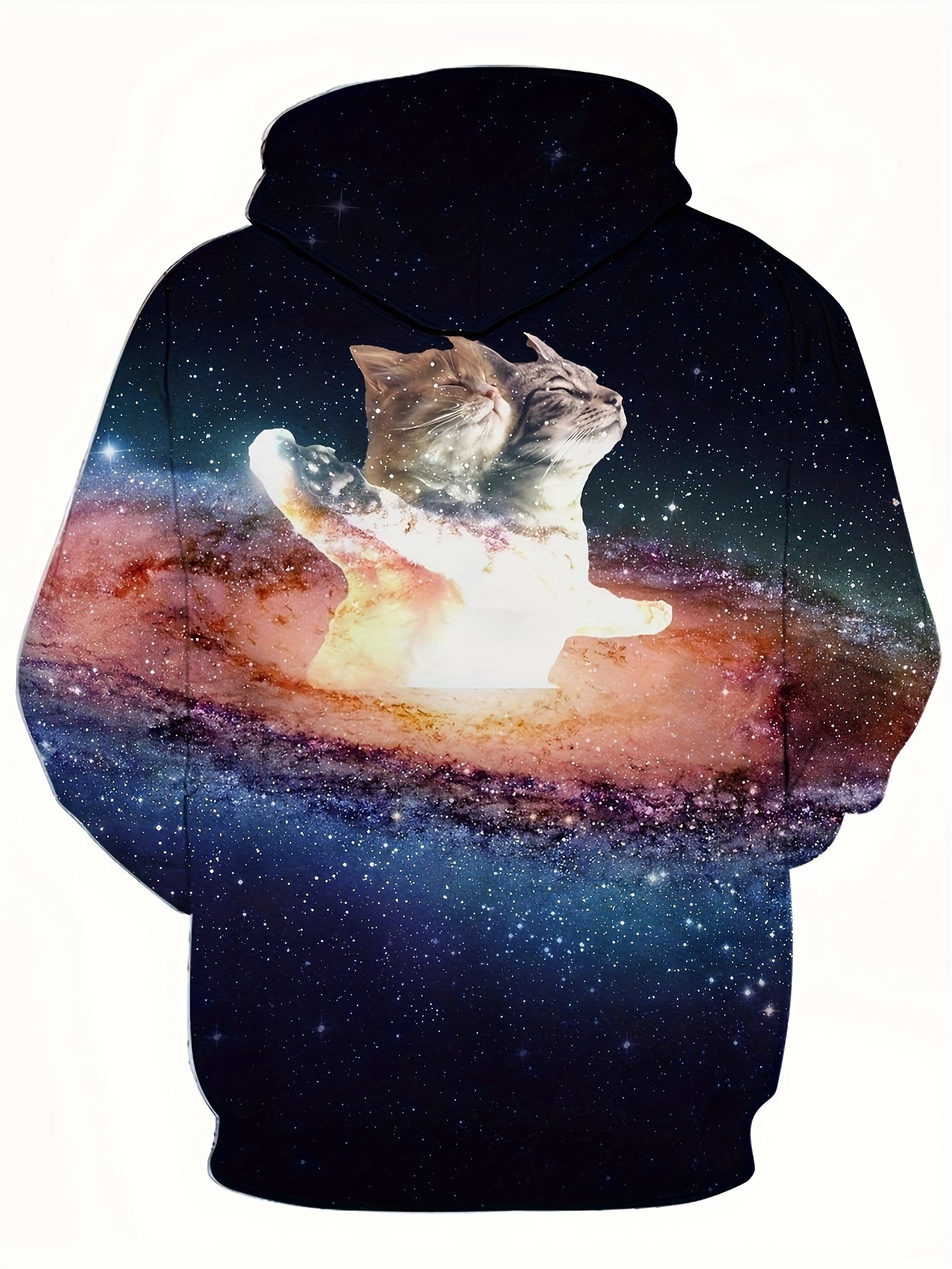 Galaxy Print Hoodie Men Loose Pullover Autumn Winter