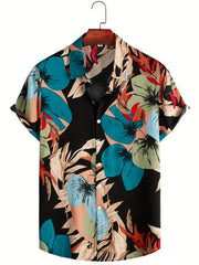 Men's Tropical Leaf Print Hawaiian Shirt