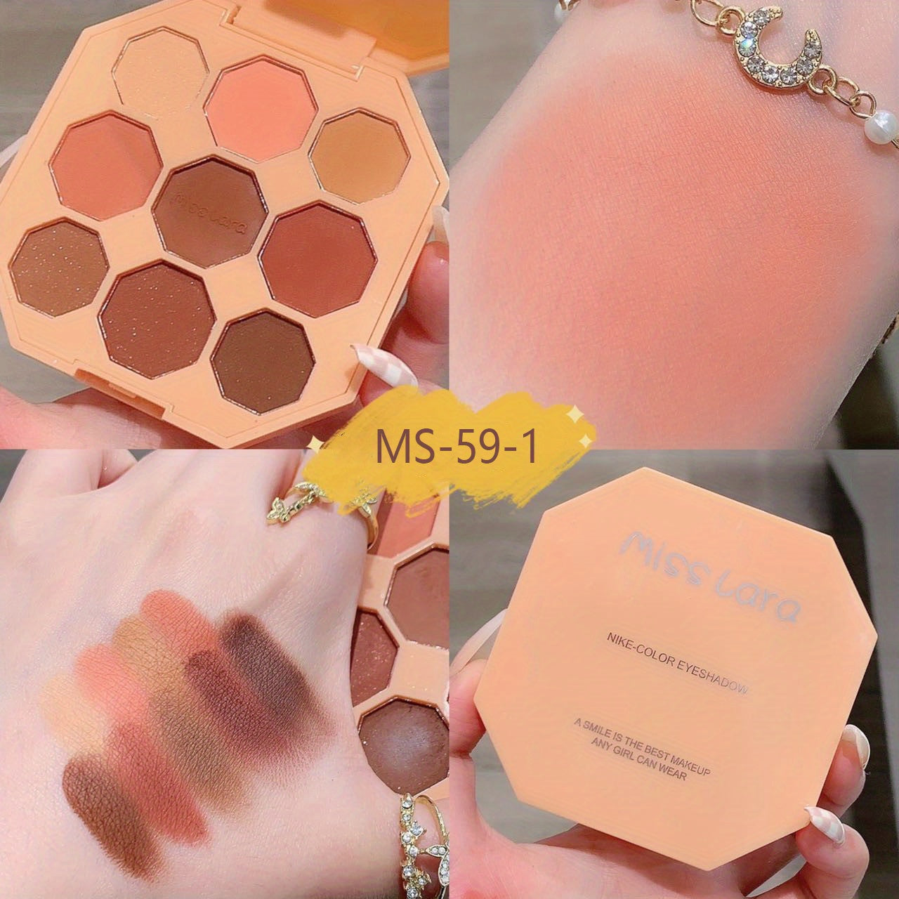 9-Color Eyeshadow Palette Matte Pearly Glitter Earth Tones