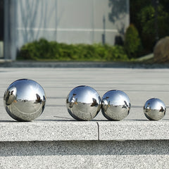 4pc Stainless Steel Garden Gazing Ball Mirror Polished Reflective G