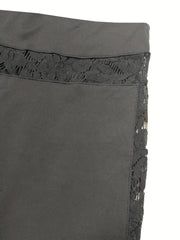 Lace Contrast Lifting Leggings Sporty Women's Clothing