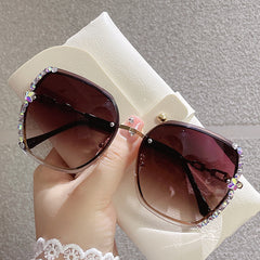 Rhinestone Sunglasses Gradient Glasses UV400