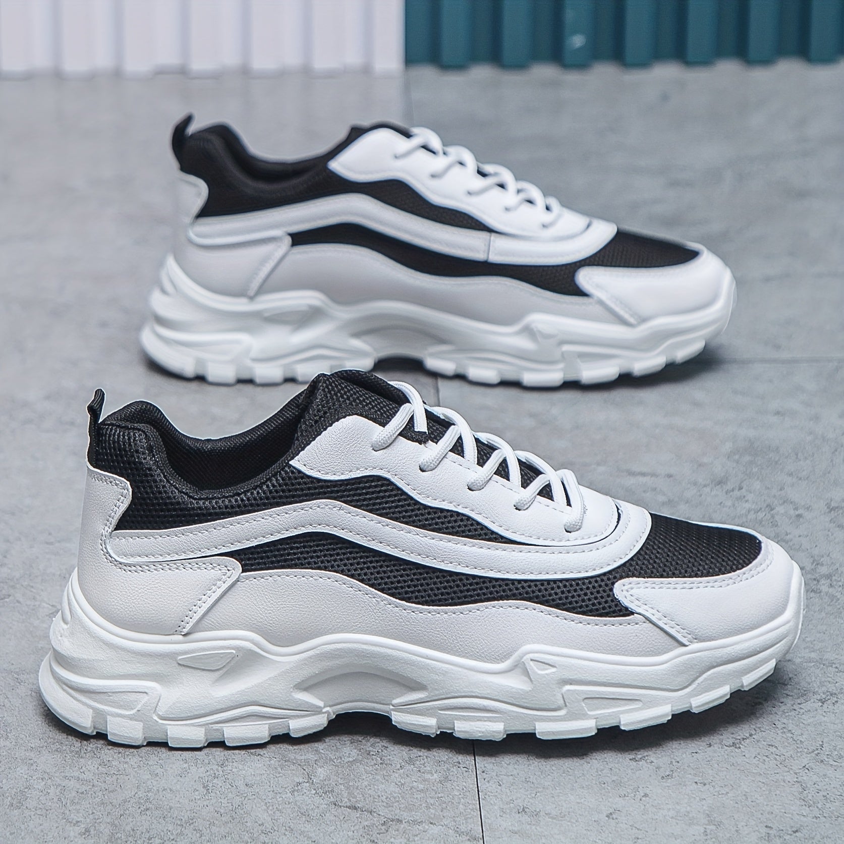 Men's Breathable Chunky Sneakers For Jogging Gym