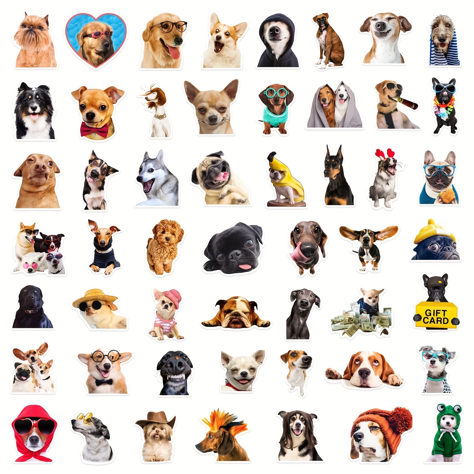 50pcs Dog Stickers Pack For Water Bottle Dog For Adults Women Teens Girls Boys