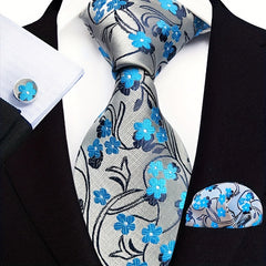 Men's Tie Pocket Square & Cufflinks Set