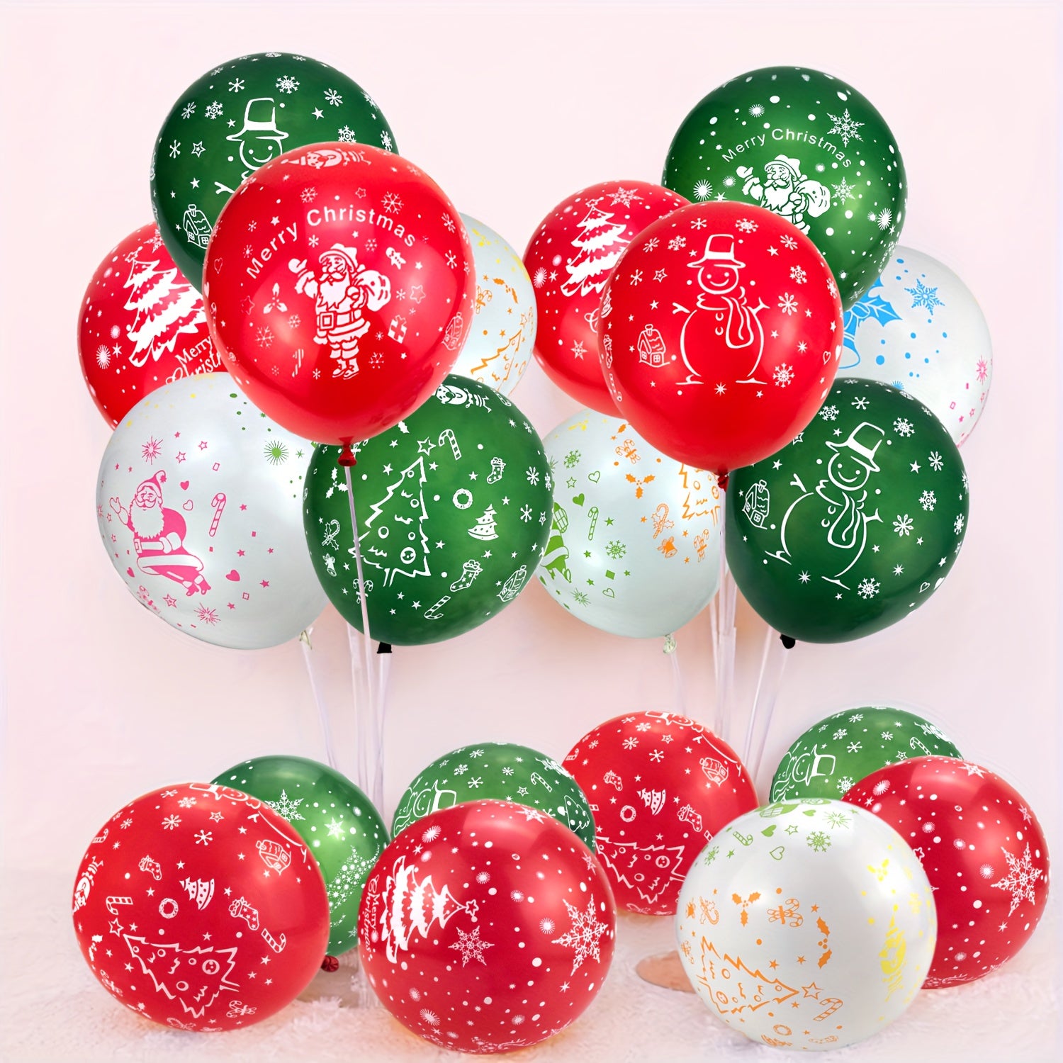 Christmas Latex Balloons 30-48cm Santa Trees Snowflakes Elk Snowman Bell