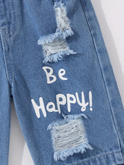 Boys Ripped Denim Shorts for Summer Outdoor