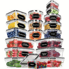 18pc Transparent Refrigerator Storage Boxes with Lids Keep Produce Fresh