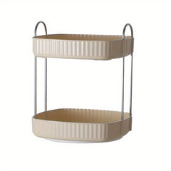 360 Rotating Plated Edge Organizer Cosmetics Storage Tray