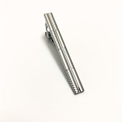 Asymmetrical Cut Pattern Tie Clip Steel
