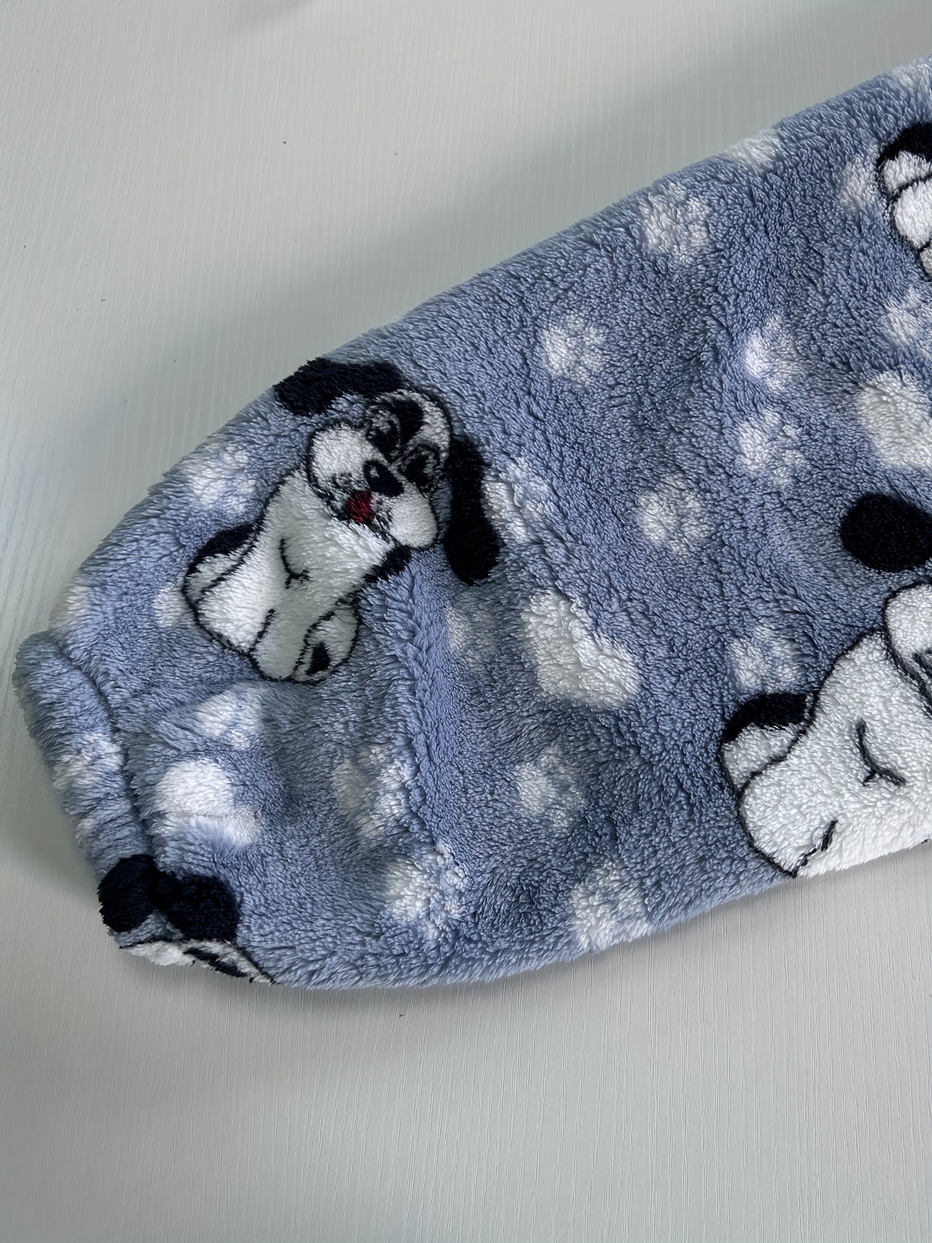 Puppy Print Flannel Hooded Nightgown