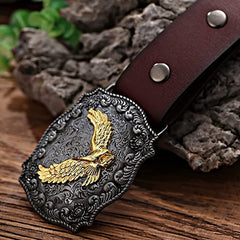 Western Cowboy Bull Head Eagle Belt Buckle Retro Zinc Alloy Belt Buckle
