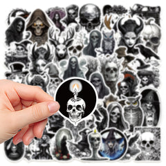 50 Retro Skull Stickers for Phones Luggage Skateboards Halloween