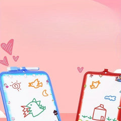 Dual Sided Dry Erase Board Portable with Eraser Holder Pastel Colors Pink Green