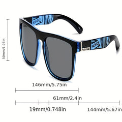 Men's Square Frame Polarized Fishing Sunglasses UV Protection