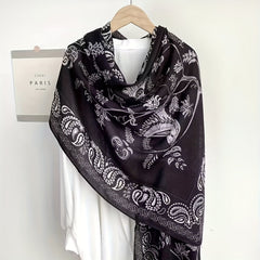 Paisley Print Scarf Warm Shawl Outdoor Windproof Head Wrap