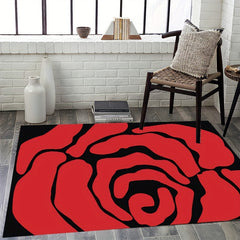 Modern Red Rose Pattern Large Area Carpet for Living Room Bedroom Study