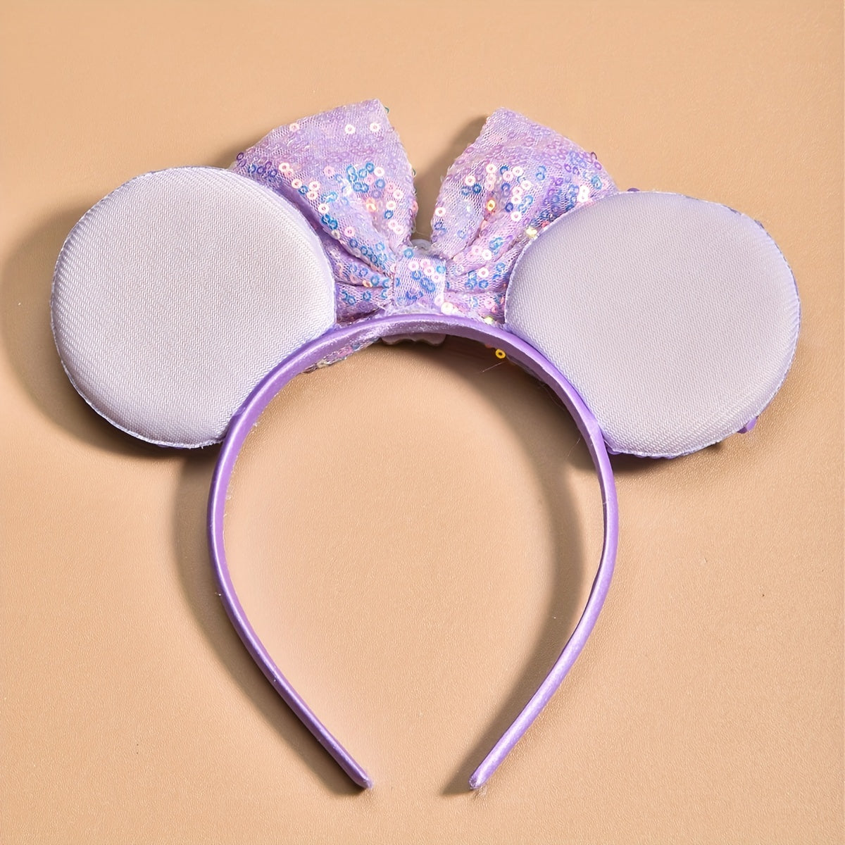 Cartoon Sequin Bow Mouse Ear Crown Headband for Girls