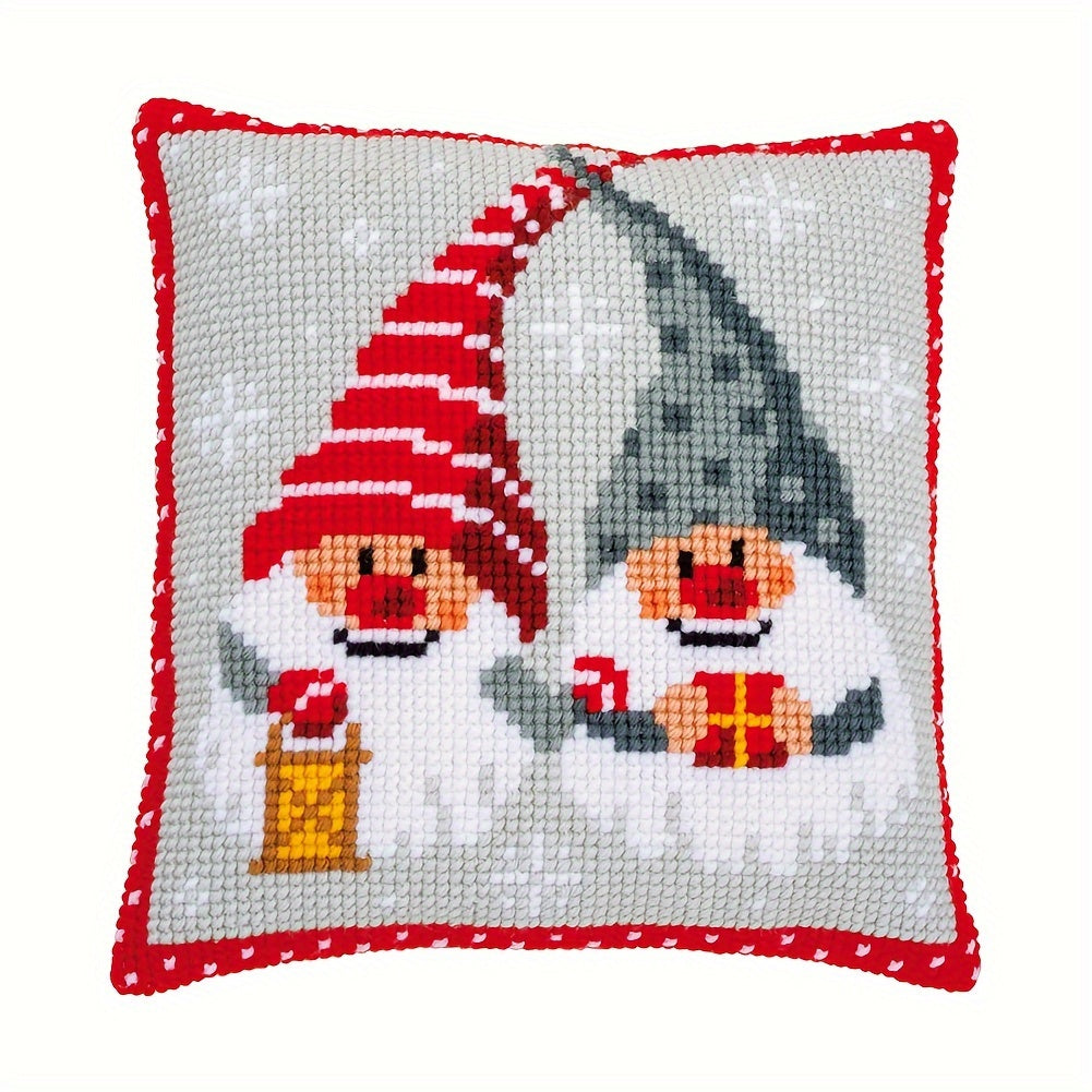 Christmas Pillow Case Embroidery Stamped DIY Cross Stitch Kit