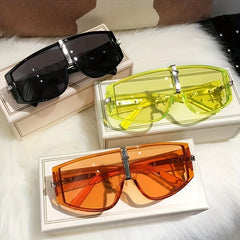 Y2K Oversized Aviator Sunglasses Mod Metal Decor Goggles UV400