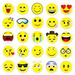 50pcs Smiling Face Stickers Waterproof Luggage Graffiti Motorcycle Car