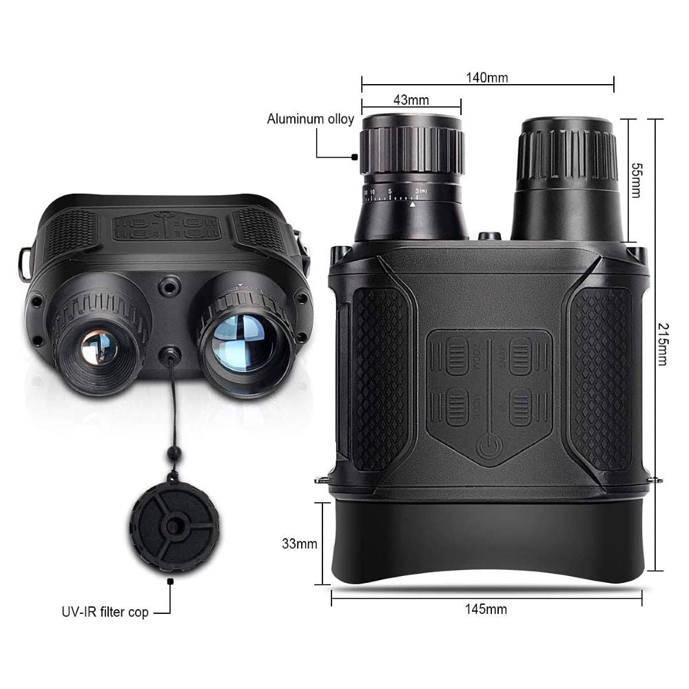 Military Night Vision Goggles 3 IR Levels 2X Zoom for Outdoors