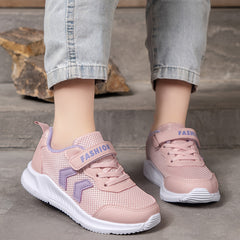Girls Casual Low Top Mesh Sneakers Breathable Lightweight Shoes