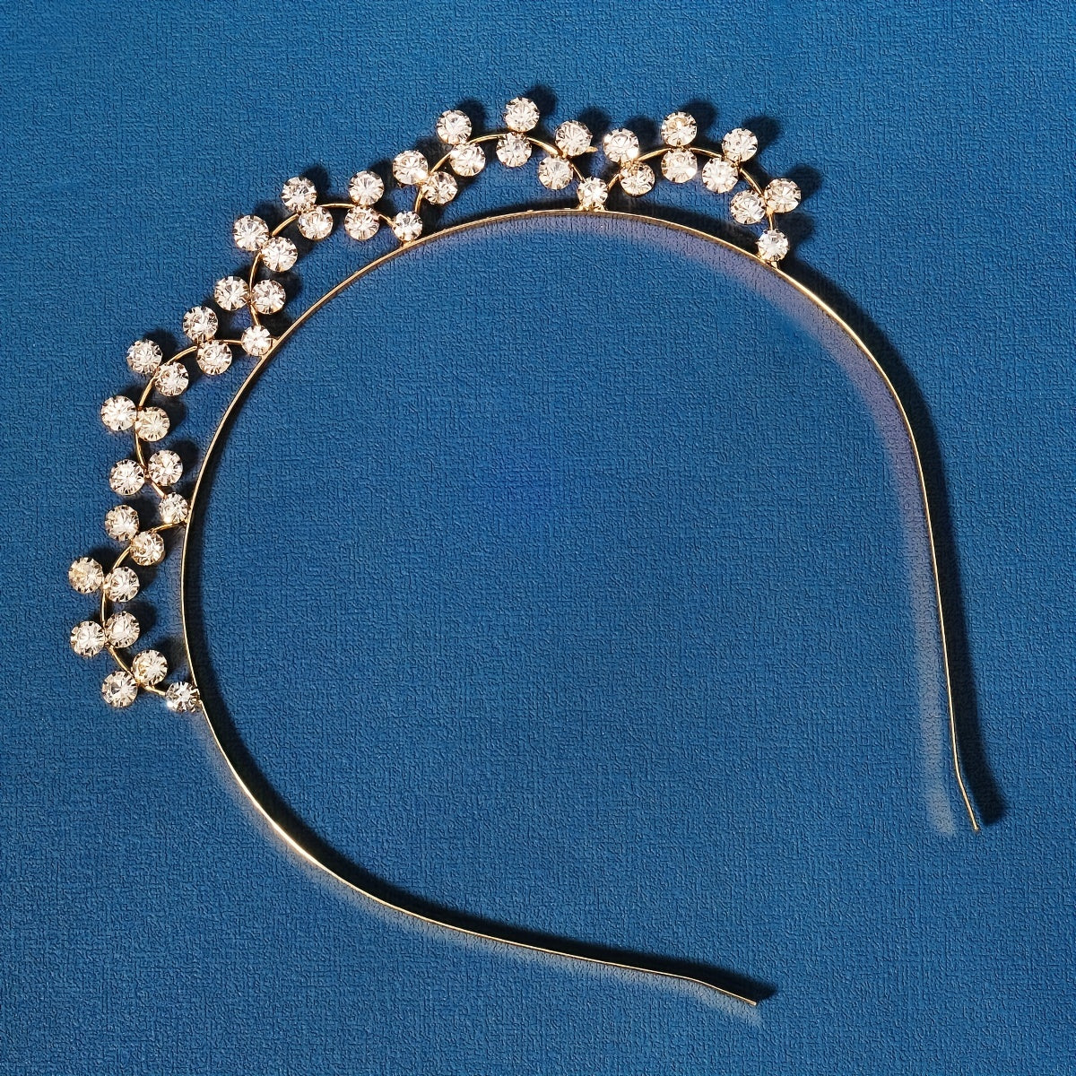 Metal Pearl Hairband Thin Headband with Rhinestones