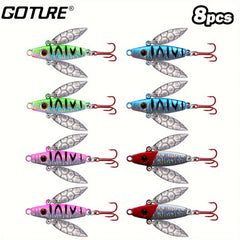 8pcs Winter Ice Fishing Lures Balancer Carp Walleye Perch Various Colors