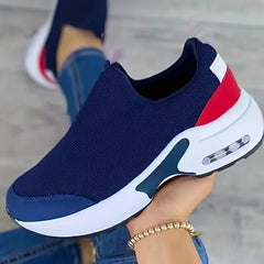 Women's Platform Knit Sneakers Slip-on Casual Shoes