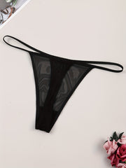 Letter Print Seamless Thongs Low Waist Intimates Panties