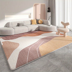 Geometric Faux Cashmere Area Rug Soft Fluffy Living Room Coffee Table Mat
