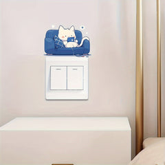 Sofa Cat Cartoon Decorative Wall Sticker
