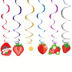 Strawberry Birthday Party Decoration Fruit Supplies Cake Topper Cupcake Toppers