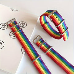 Rainbow Colorful Bracelet Cartoon Canvas Sports Bracelet
